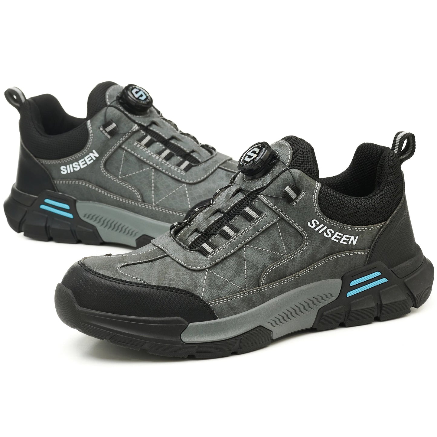 Rubber Sole Anti-slip Lightweight Quick Lacing Sneaker Men Work Women Specifications Safety Shoes for Engineers Shield Tread