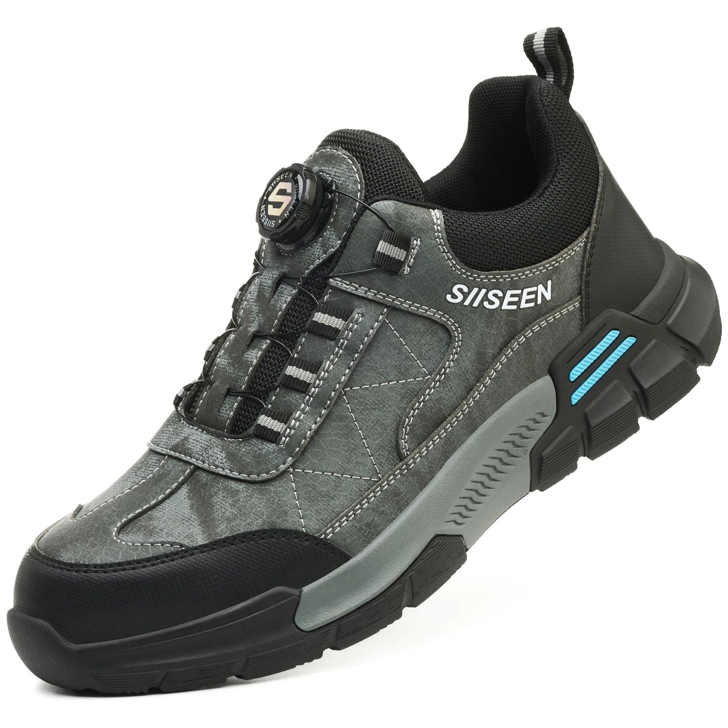 Rubber Sole Anti-slip Lightweight Quick Lacing Sneaker Men Work Women Specifications Safety Shoes for Engineers Shield Tread