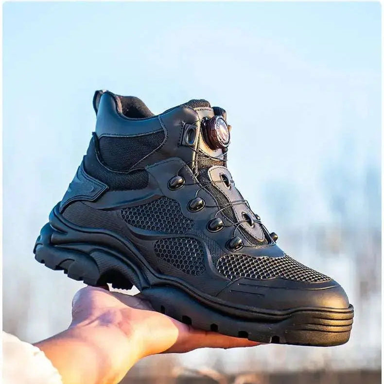 Shield Tread Durable Knob Lacing Boots for Safety 14:193#Black;200000124:100010482
