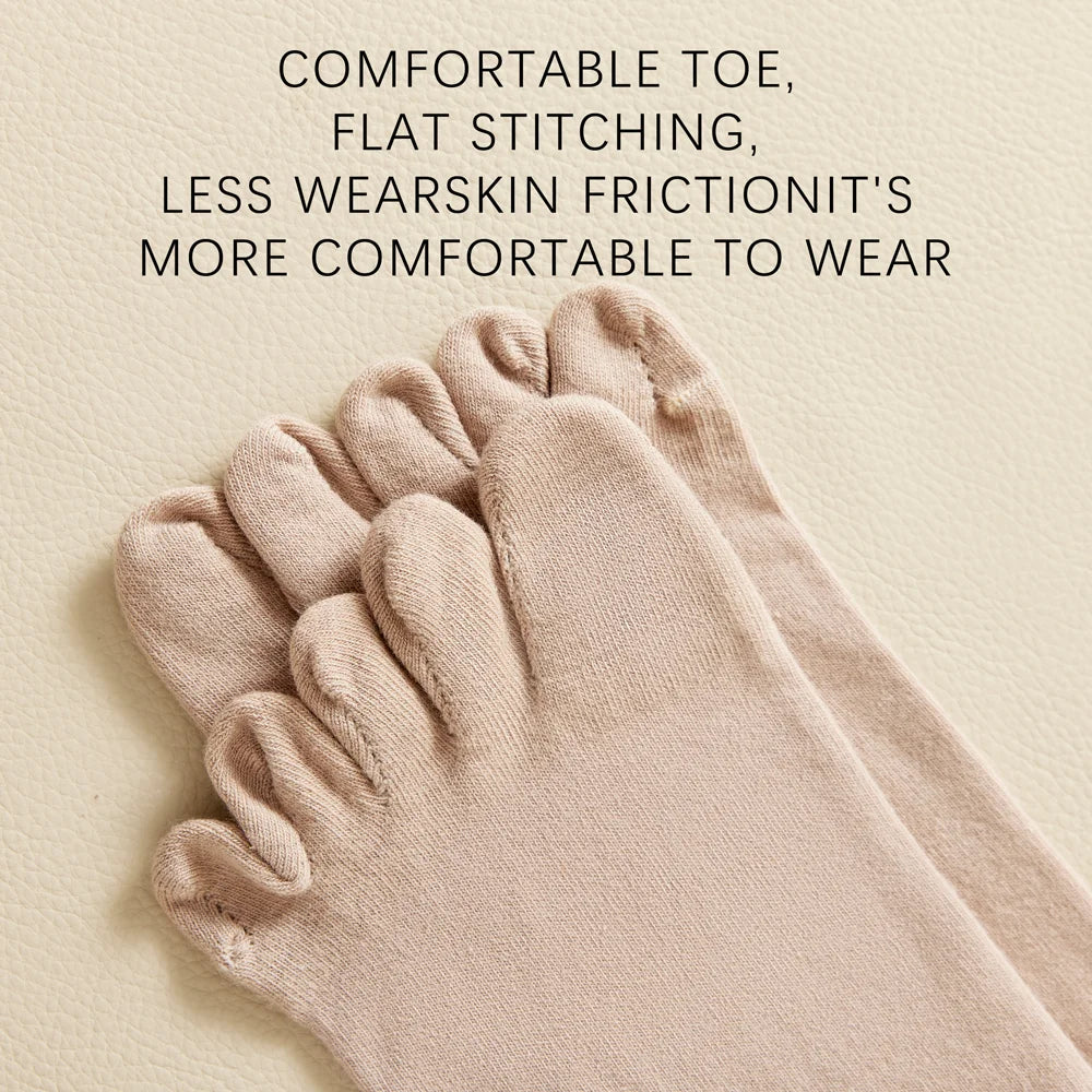 Hot Sale Men's Cotton Toe Socks Moisture-Wicking Odor Control Seamless Toe Design Long Crew Socks for Sports Daily Wear Shield Tread