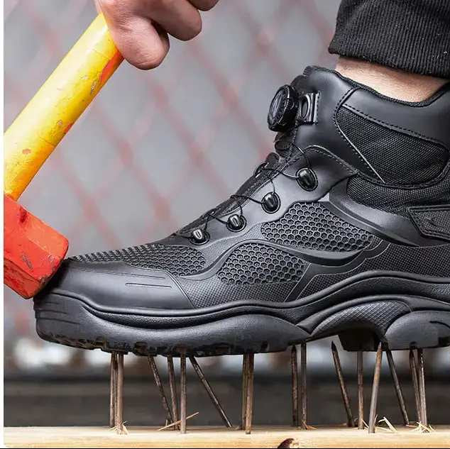 Shield Tread Durable Knob Lacing Boots for Safety 14:193#Black;200000124:100010482
