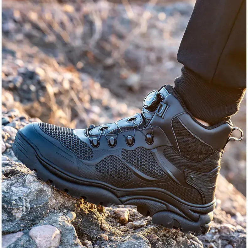 Shield Tread Durable Knob Lacing Boots for Safety 14:193#Black;200000124:100010482