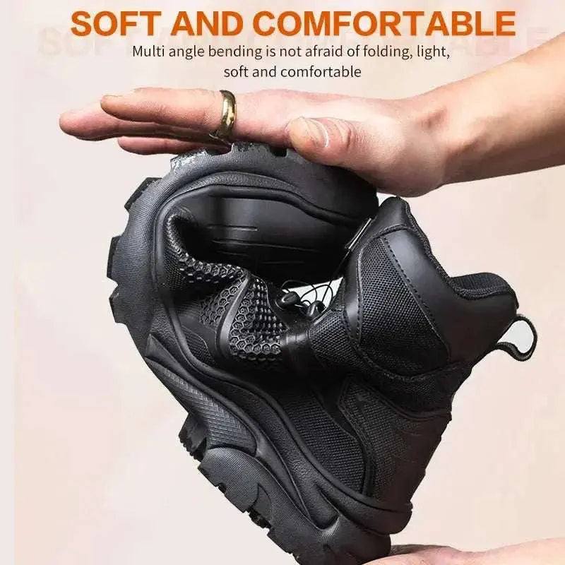 Shield Tread Durable Knob Lacing Boots for Safety 14:193#Black;200000124:100010482