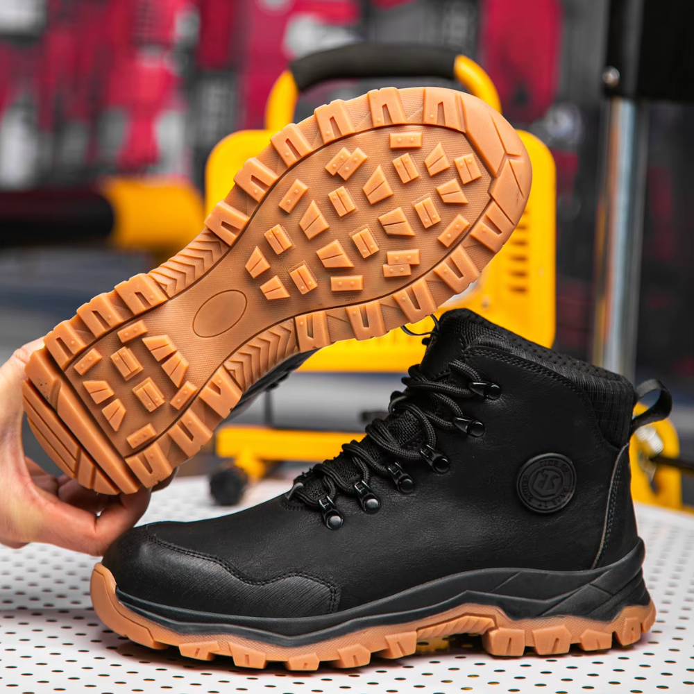 ShieldTread | Men’s Steel Toe Work Boots – Waterproof, Slip-Resistant, Shock Absorption Safety Boots Shield Tread