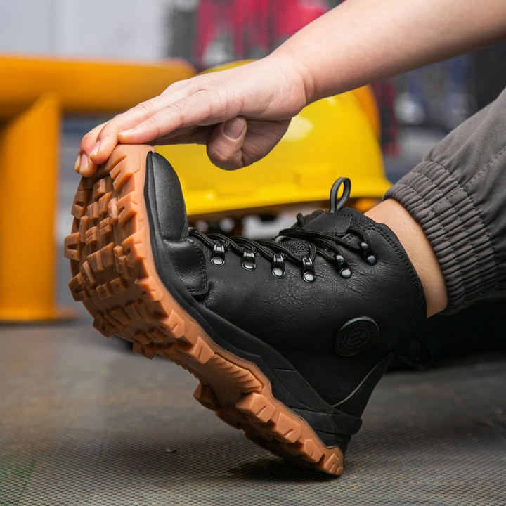 ShieldTread | Men’s Steel Toe Work Boots – Waterproof, Slip-Resistant, Shock Absorption Safety Boots Shield Tread