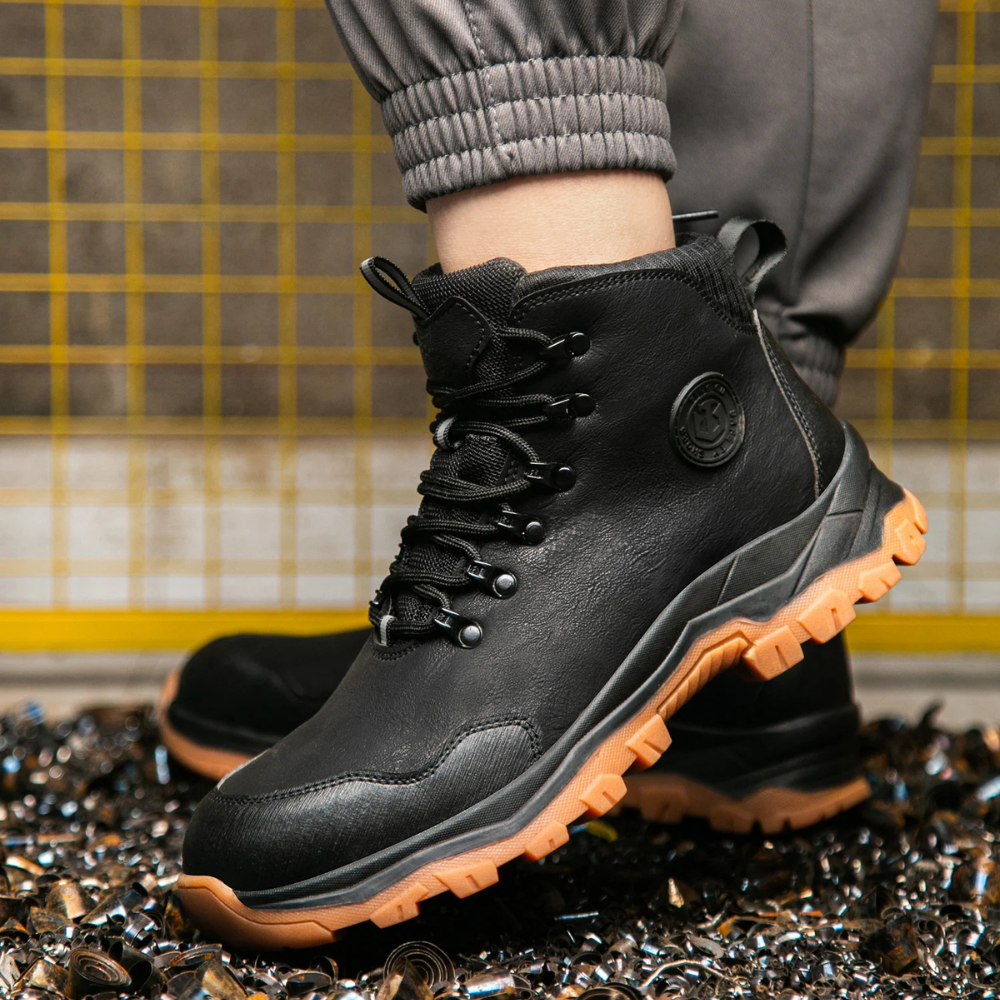 ShieldTread | Men’s Steel Toe Work Boots – Waterproof, Slip-Resistant, Shock Absorption Safety Boots Shield Tread
