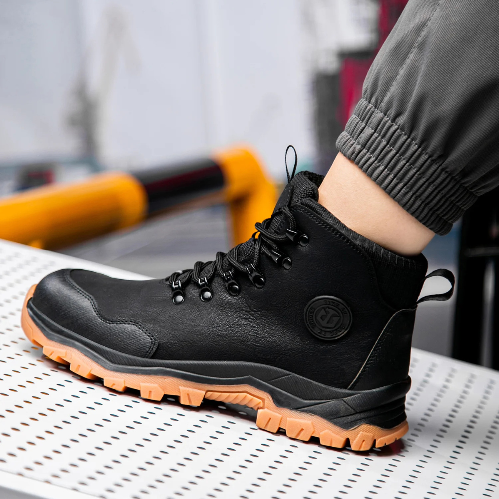 ShieldTread | Men’s Steel Toe Work Boots – Waterproof, Slip-Resistant, Shock Absorption Safety Boots Shield Tread