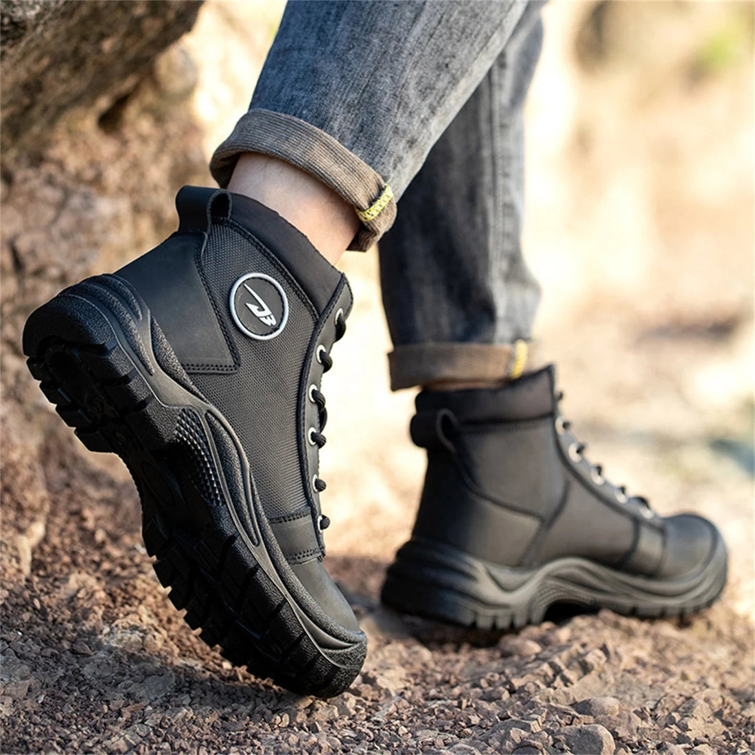 Oil Resistant Waterproof Black High Cut Crazy Horse Leather 1 Pair Welder Funky Steeltoe Men Shoes Safety Boots for Woman Shield Tread