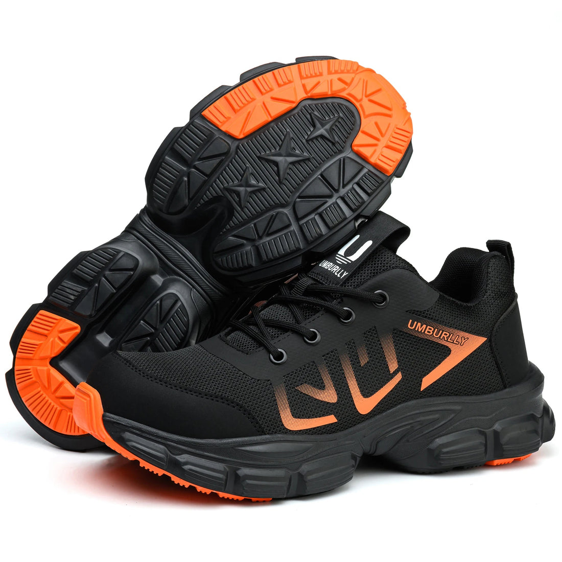 New Arrivals Orange Light Weight Steel Toe Brand MD Sole Fashion Sport Comfortable Breathable Work Safety Shoes for Men Shield Tread