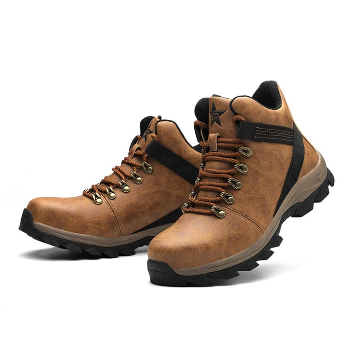 Good Quality Anti Puncture Outdoor Men Microfiber Leather Waterproof Leather Steel Toe Safety Shoes for Man Shield Tread