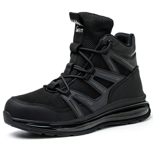 New Arrivals Air Cushion Sole Light Weight Breathable Upper Anti-smashing Metal Non Slip Work Men Steel Toe Safety Shoes Shield Tread