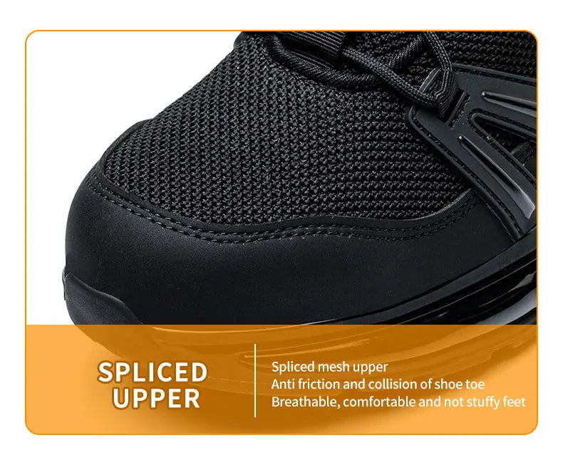 New Arrivals Air Cushion Sole Light Weight Breathable Upper Anti-smashing Metal Non Slip Work Men Steel Toe Safety Shoes Shield Tread
