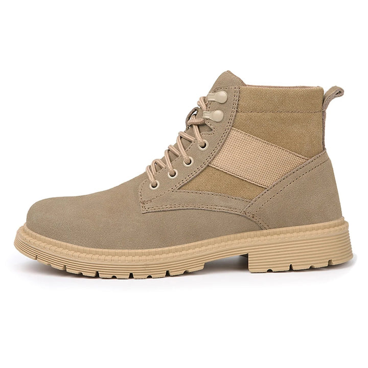 2025 New Design Men's Super Lightweight Waterproof Suede Leather Mesh Steel Toe Work Safety Boots for Factory Use for Summer Shield Tread