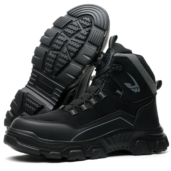 In Stock New Style Quick Lacing Steel Toe Safety Shoes Summer Breathable Anti-Blocking Anti-Smashing Impact Resistance Boots Shield Tread