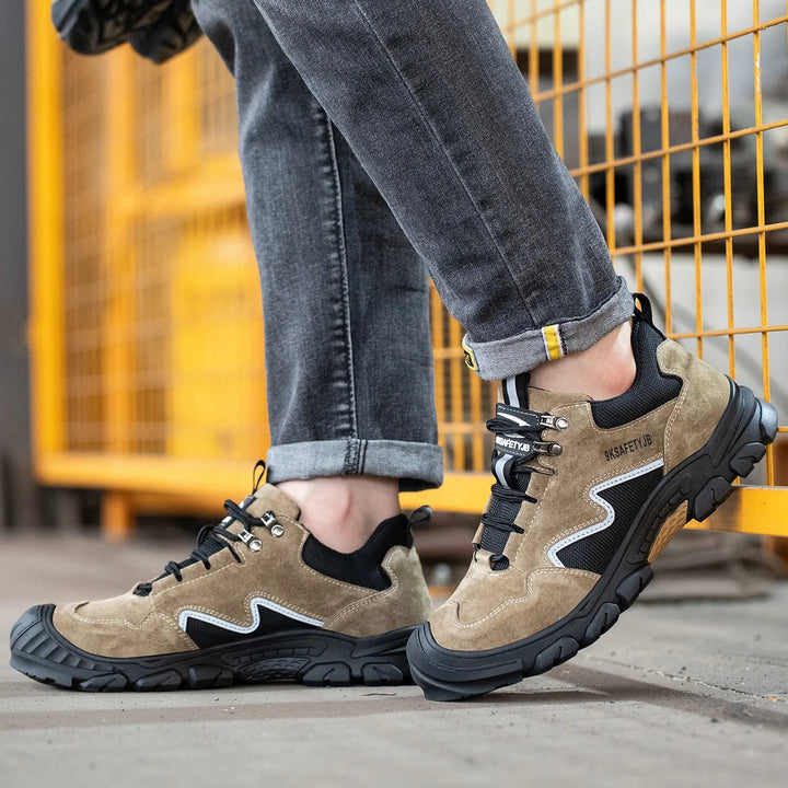 Men's Winter Welding Work Safety Boots Suede Leather Boot with Steel Toe for Factory Use Shield Tread