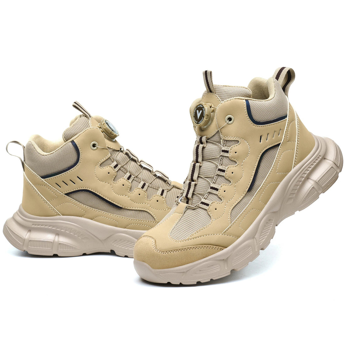 New Arrivals Beige PU Sole Sport Safety Shoes Light Weight Steel Toe Comfortable Breathable for Summer Autumn Work Fashionable Shield Tread