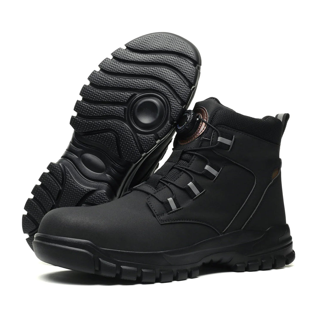 2025 Latest Ergonomic Nail Proof Quickly Lace Knob Shoelaces Mesh Lining Stelltoe Safety Shoes for Man Good Quality Shield Tread