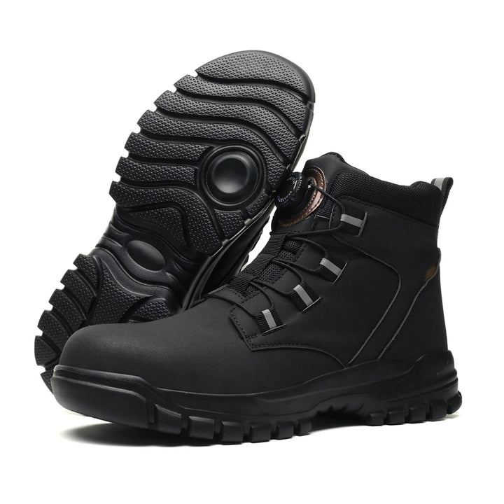 2025 Latest Ergonomic Nail Proof Quickly Lace Knob Shoelaces Mesh Lining Stelltoe Safety Shoes for Man Good Quality Shield Tread