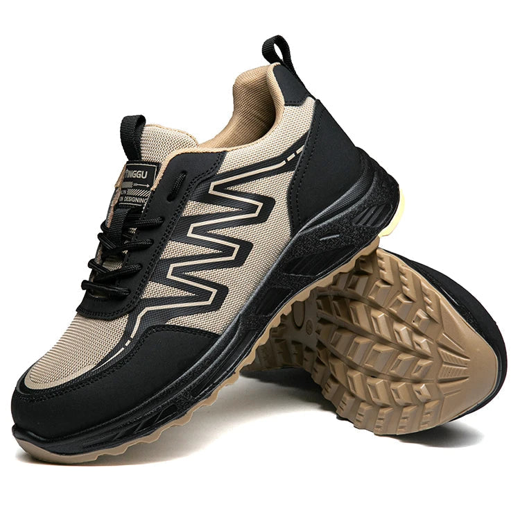 Dropship Composite Toe Wear Resistant Dual Density PU Sole Comfortable Mesh Upper Metal Long Men Casual Custom Logo Safety Shoes Shield Tread