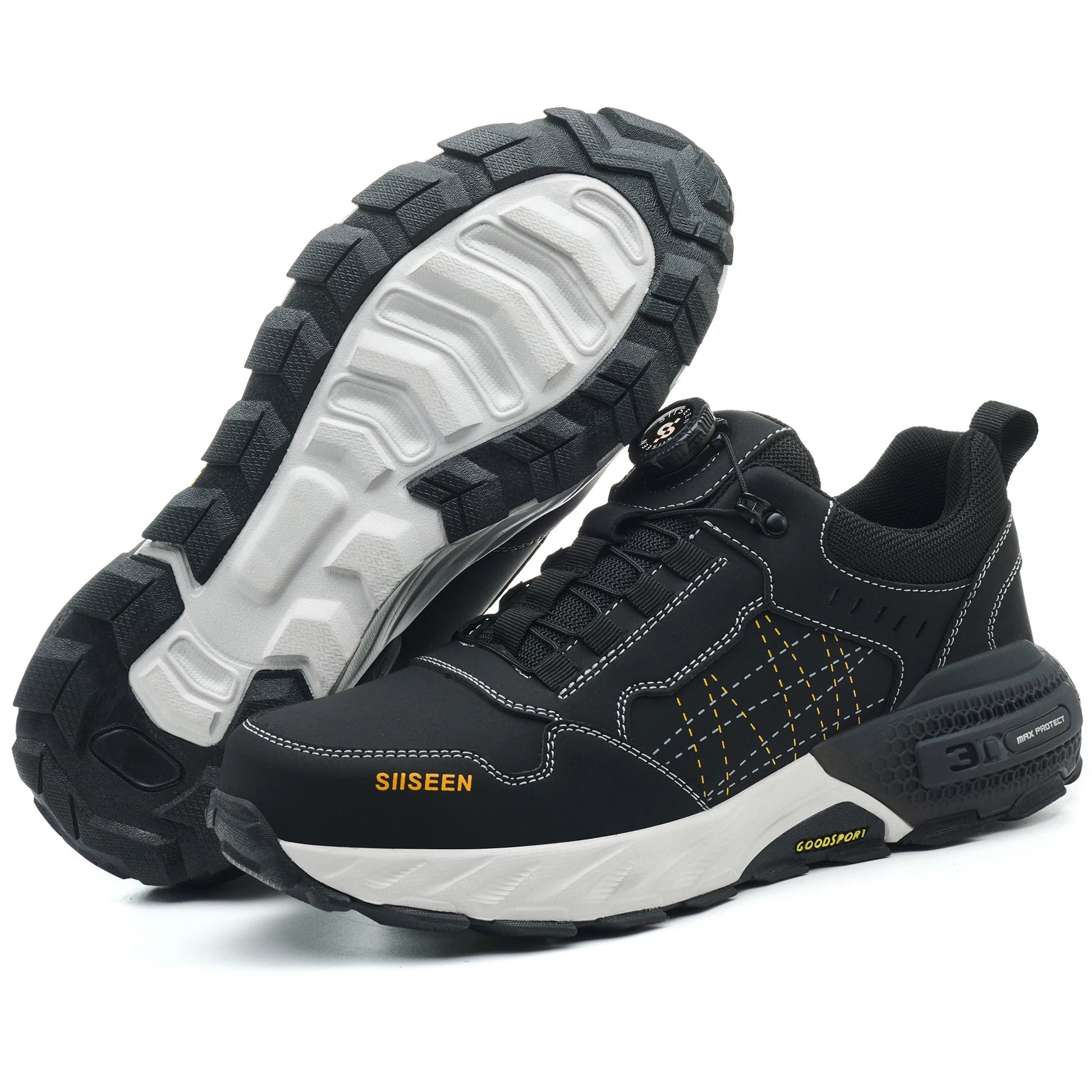Fashion Style Lightweight Rubber Sole Steel Toe Comfortable Mesh Upper Metal Long Men Casual Custom Logo Safety Shoes Shield Tread