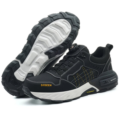 Fashion Style Lightweight Rubber Sole Steel Toe Comfortable Mesh Upper Metal Long Men Casual Custom Logo Safety Shoes Shield Tread