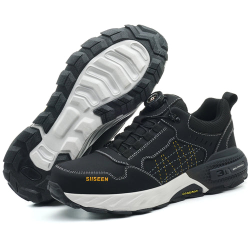 Fashion Style Lightweight Rubber Sole Steel Toe Comfortable Mesh Upper Metal Long Men Casual Custom Logo Safety Shoes Shield Tread