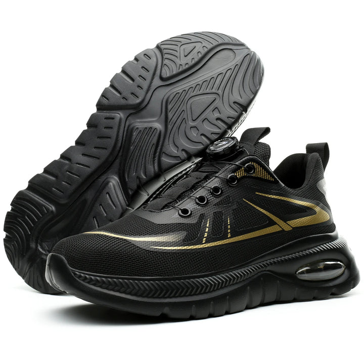 Black Tiger S1P Anti-Slip Men's Steel Toe Sneakers Lightweight Work Safety Shoes Standard Work Time Functional Factory Winter Shield Tread