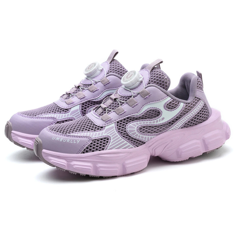 Purple Anti-Smashing Steel Toe Work Safety Shoes Lightweight Non-Slip for Ladies Low Cut for Office & Factory Workers Shield Tread