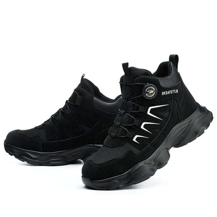 Anti Puncture Latest Ergonomic Nail Proof Quickly Lace Knob Shoelaces Mesh Lining Stelltoe Safety Shoes for Man Good Quality Shield Tread