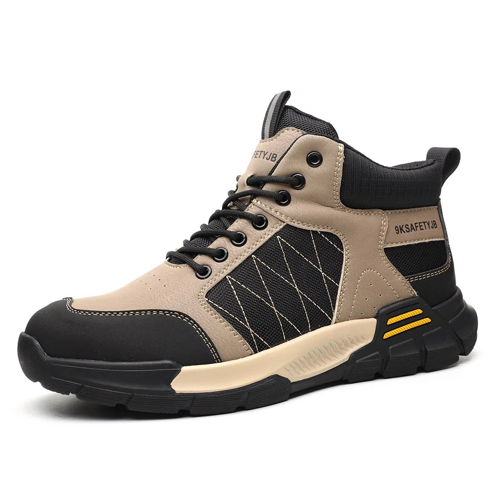 Super Lightweight Breathable Armored Suede Hard Men Plastic Steel Toe Work Women Specifications Safety Shoes for Engineers Shield Tread