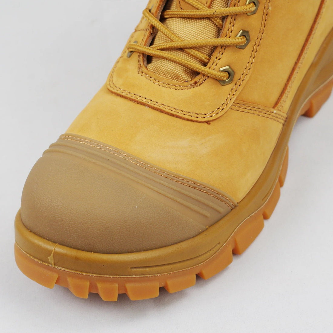 Sole Acid Oil Resistant Rubber Head Cow Leather Anti Slip Construction Mid Cut Waterproof Dual Density PU Safety Boots Shield Tread