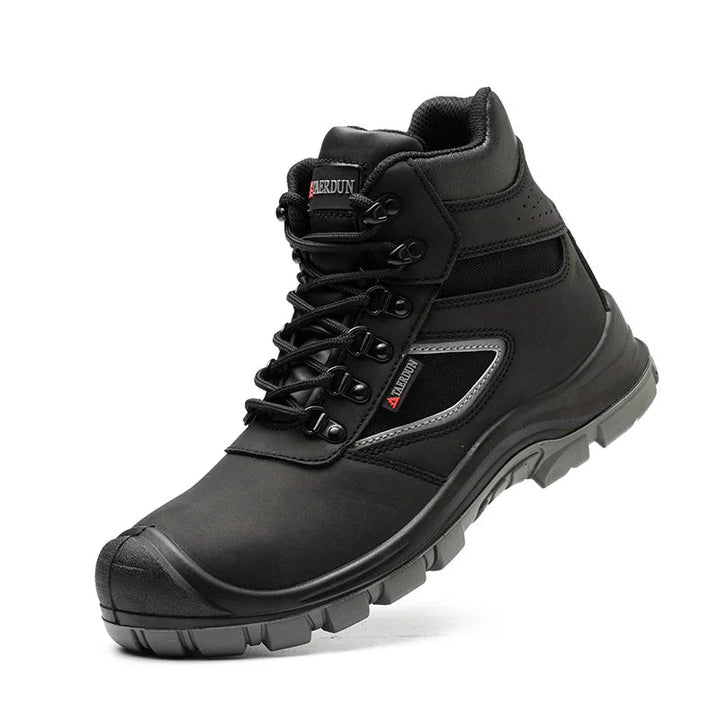 ZP Waterproof Leather Dual Density PU Sole Industrial Boots Breathable Black Men Steel Toe Price Fashion Saftey Safety Shoes Shield Tread