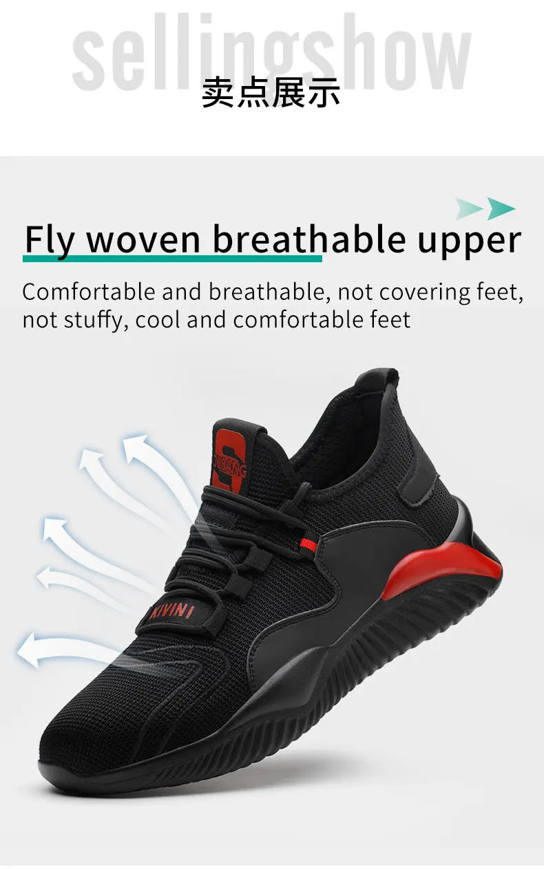 Lightweight Steel Toe Safety Sneakers: Comfortable, Anti-Slip Shield Tread