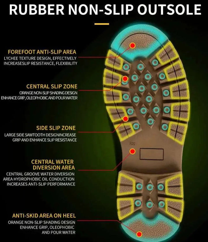 Shield Tread Men Steel Toe Work Boots for Safety 14:771#813 Black;200000124:100010482