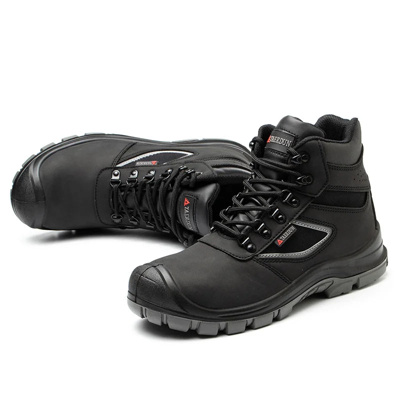 ZP Waterproof Leather Dual Density PU Sole Industrial Boots Breathable Black Men Steel Toe Price Fashion Saftey Safety Shoes Shield Tread