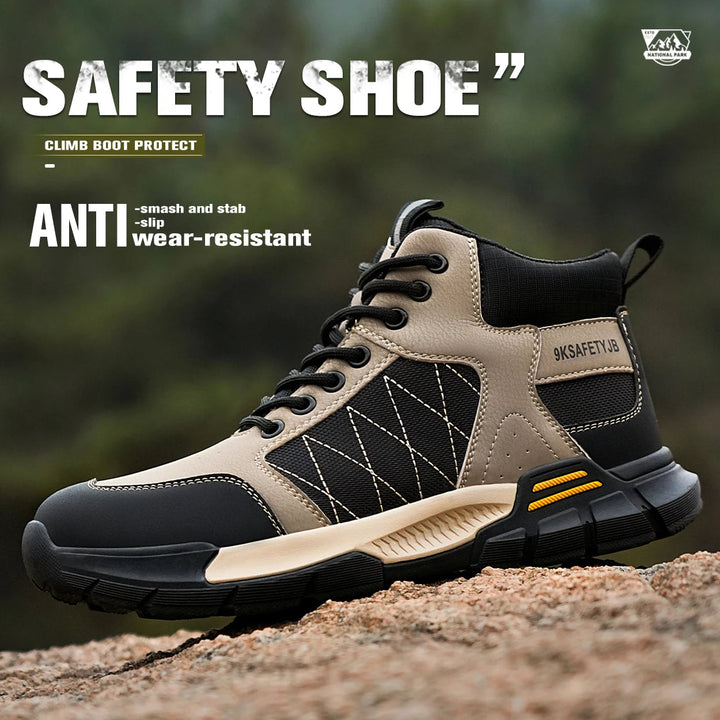 Super Lightweight Breathable Armored Suede Hard Men Plastic Steel Toe Work Women Specifications Safety Shoes for Engineers Shield Tread