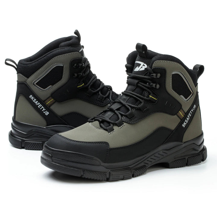 Anti Puncture Ergonomic WaterProof Lightweight Microfiber Leather Breathable Lining Steel Toe Safety Shoes for Man Shield Tread
