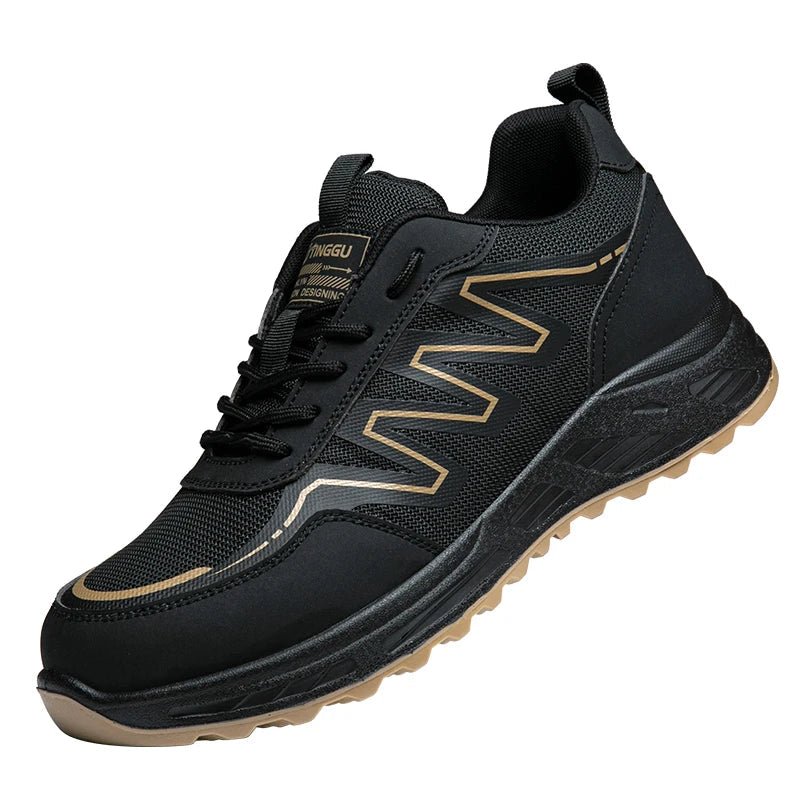 Dropship Composite Toe Wear Resistant Dual Density PU Sole Comfortable Mesh Upper Metal Long Men Casual Custom Logo Safety Shoes Shield Tread