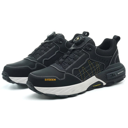 Fashion Style Lightweight Rubber Sole Steel Toe Comfortable Mesh Upper Metal Long Men Casual Custom Logo Safety Shoes Shield Tread
