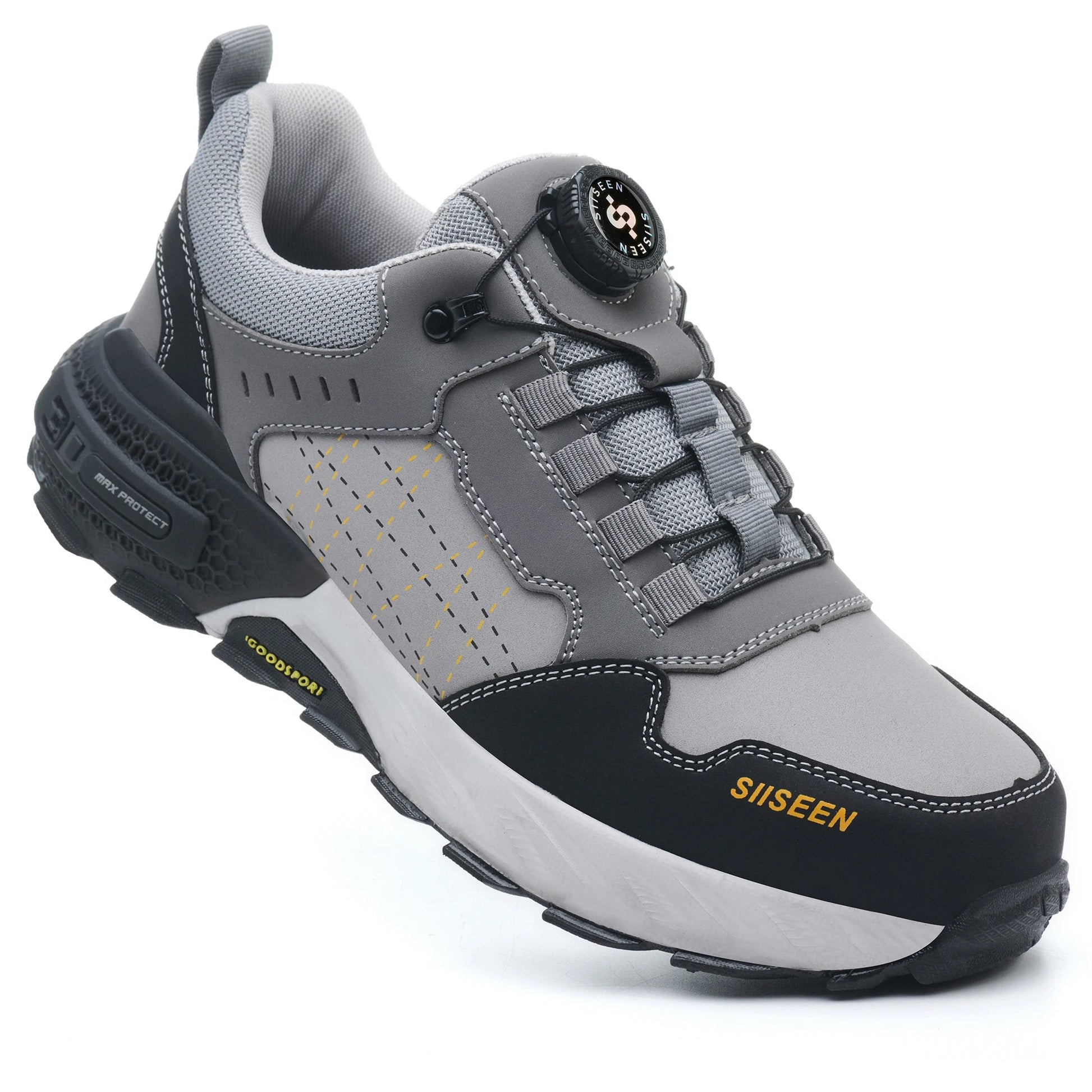 Fashion Style Lightweight Rubber Sole Steel Toe Comfortable Mesh Upper Metal Long Men Casual Custom Logo Safety Shoes Shield Tread