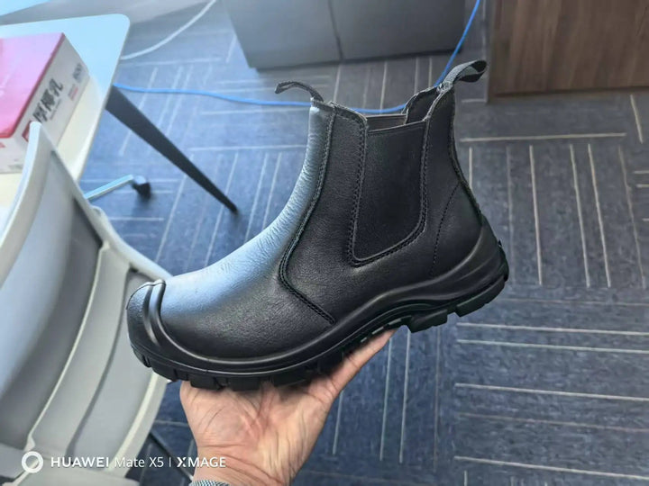 Newstyle Genuine Leather Chelsea Work Casual Sports Low Cut Woman Engineering Expensive Working Safety Boots for Men Shield Tread