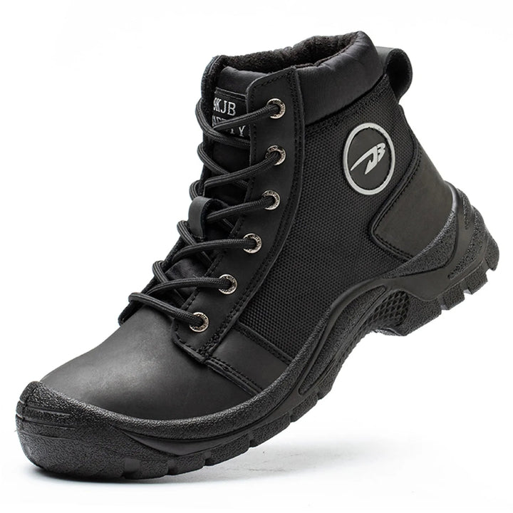Oil Resistant Waterproof Black High Cut Crazy Horse Leather 1 Pair Welder Funky Steeltoe Men Shoes Safety Boots for Woman Shield Tread