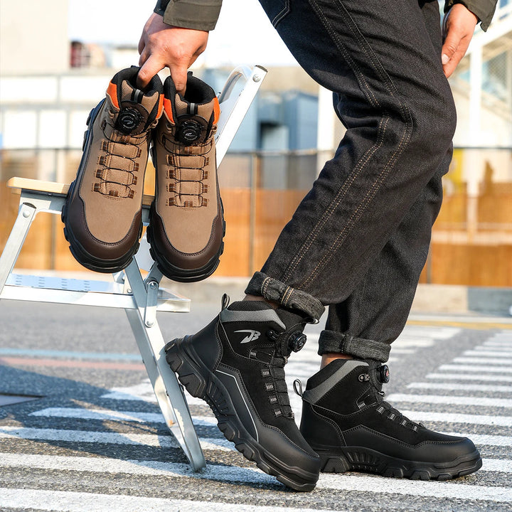 In Stock New Style Quick Lacing Steel Toe Safety Shoes Summer Breathable Anti-Blocking Anti-Smashing Impact Resistance Boots Shield Tread