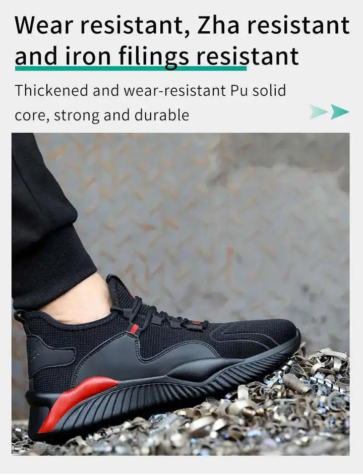 Shield Tread Lightweight Steel Toe Sneakers Safety 14:193#Black gray;200000124:100010482