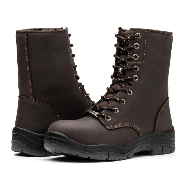 Custom Crazy Horse Leather Safety Boots EN20345 S3 Steel Toe Long Lasting for Mining Oil Field Worker in Summer Autumn Season Shield Tread