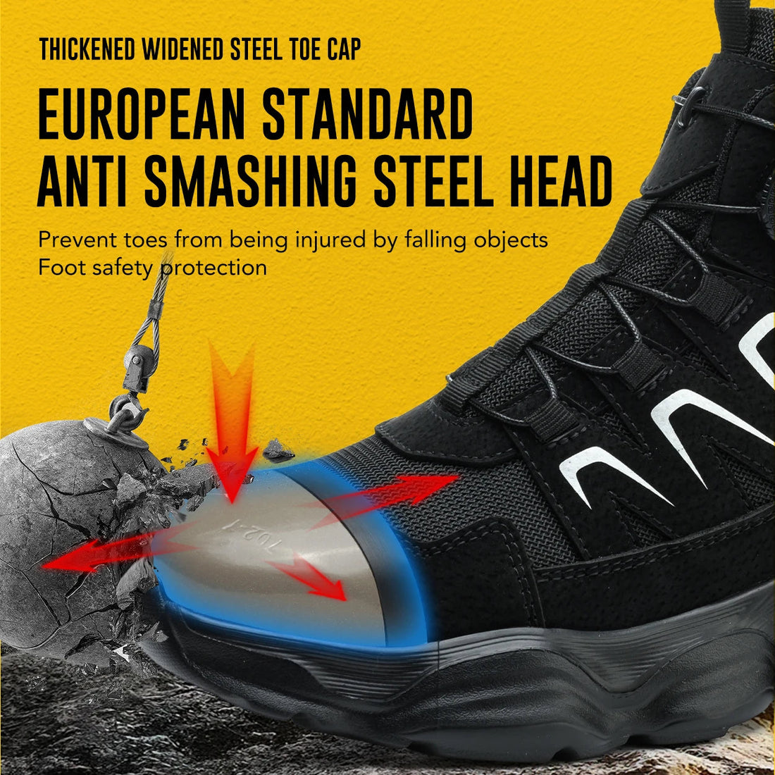 Anti Puncture Latest Ergonomic Nail Proof Quickly Lace Knob Shoelaces Mesh Lining Stelltoe Safety Shoes for Man Good Quality Shield Tread