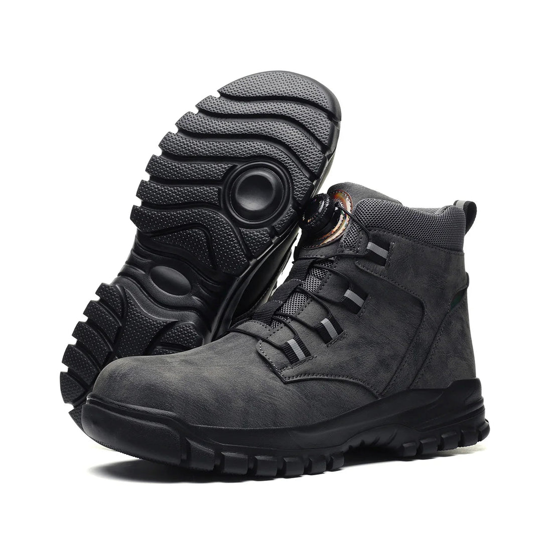 2025 Latest Ergonomic Nail Proof Quickly Lace Knob Shoelaces Mesh Lining Stelltoe Safety Shoes for Man Good Quality Shield Tread