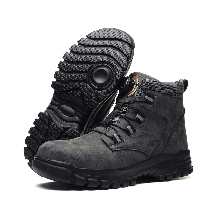 2025 Latest Ergonomic Nail Proof Quickly Lace Knob Shoelaces Mesh Lining Stelltoe Safety Shoes for Man Good Quality Shield Tread