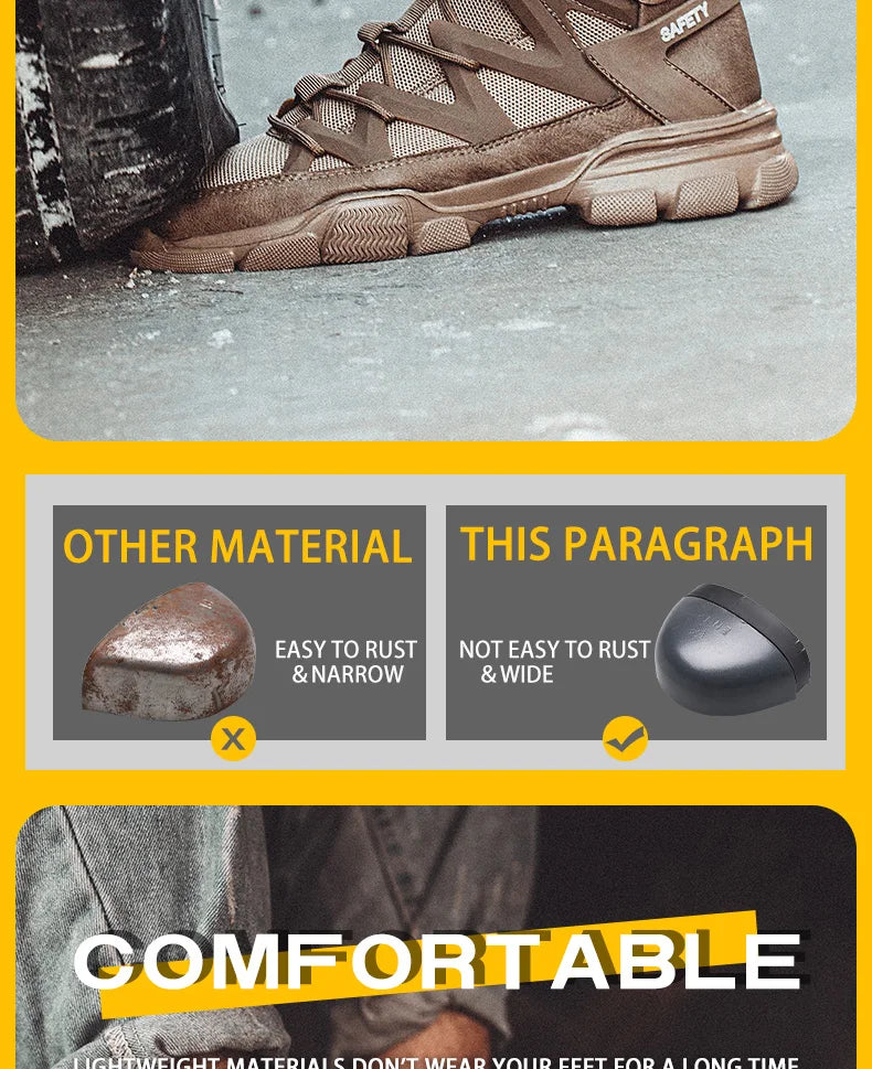 Steel Toe Work Safety Shoes Men: Anti-Smash, Anti-Stab Shield Tread