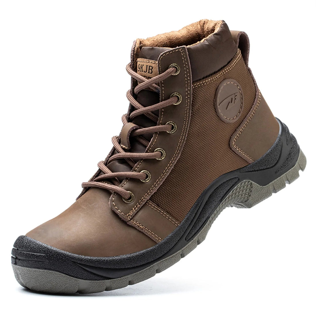 Oil Resistant Waterproof Black High Cut Crazy Horse Leather 1 Pair Welder Funky Steeltoe Men Shoes Safety Boots for Woman Shield Tread